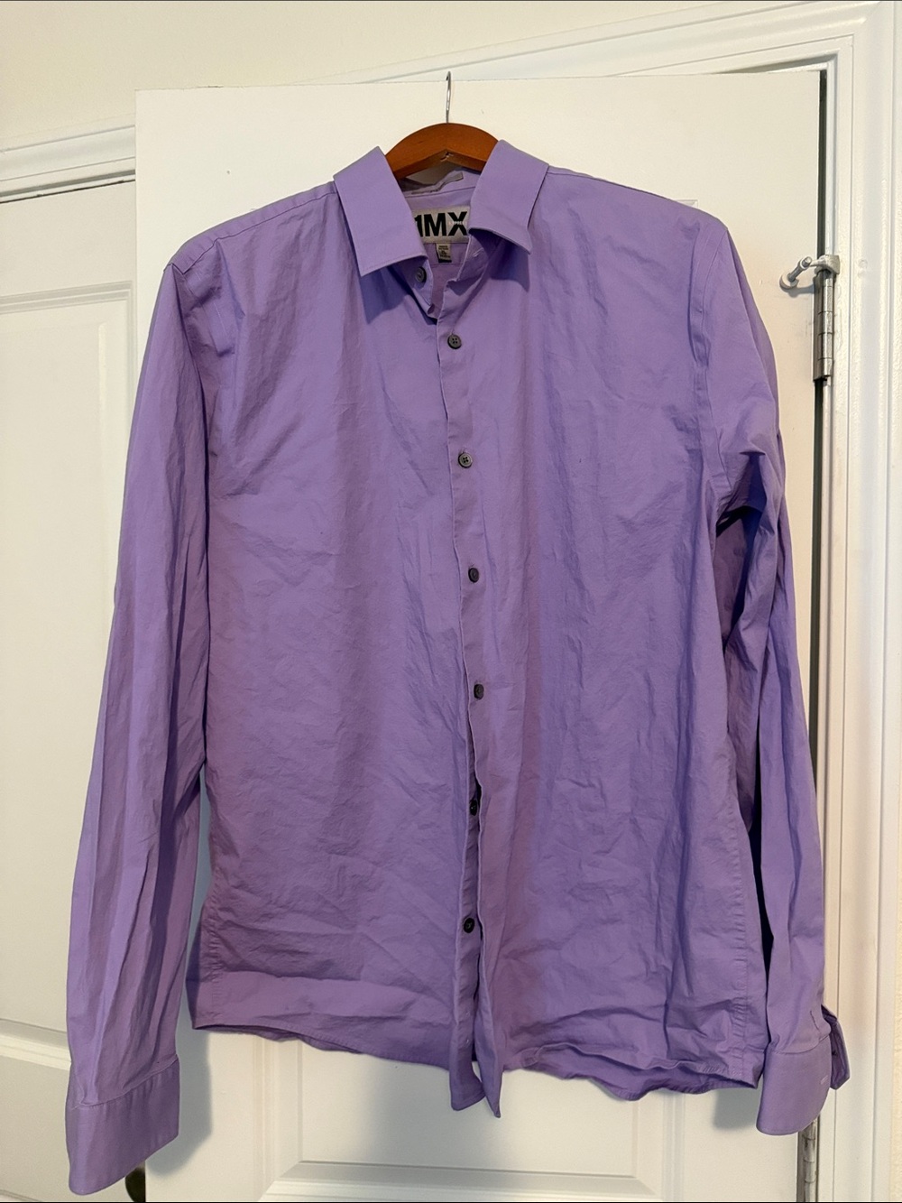 Express Men's Lavender Button-Front Dress Shirt